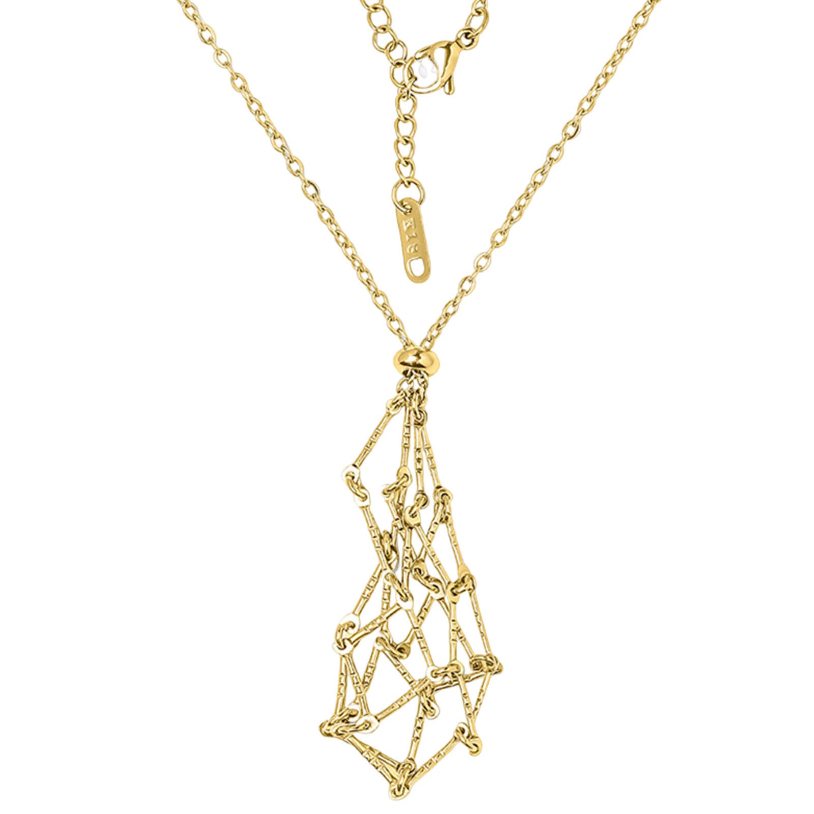 thumbnail image 2 of Crystal Stone Holder Necklace Ajustable Crystal Cage Necklace Ajustable Metal Net Necklace Crystal Stone Chain Mesh Pendant Necklace Punk Style Jewelry Accessories Gifts, 2 of 2